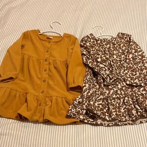 Floral and Mustard Girls Dress Set